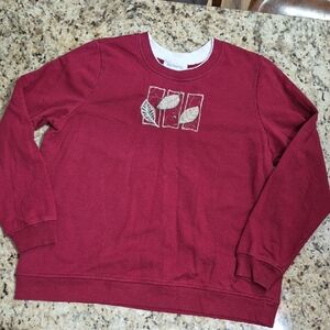 Breckenridge Burgundy Sweatshirt with Leaf Design